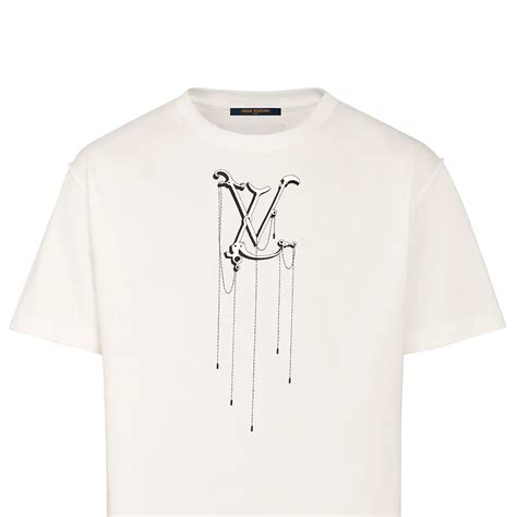 lv pendant embroidery t-shirt|Embossed LV T.